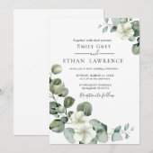 Invitation Eucalyptus Rustique Mariage de verdure (Devant / Derrière)