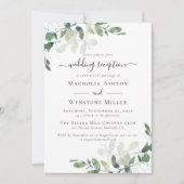 Invitation Eucalyptus Rustique Réception De Mariage (Devant)