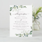 Invitation Eucalyptus Rustique Réception De Mariage (Debout devant)