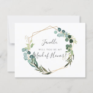 Invitation Eucalyptus rustique Soyez ma do-it-yourself femme