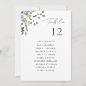 Invitation Eucalyptus Rustique Tableau Numéro de siège (Devant)