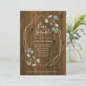 Invitation Eucalyptus rustique Verdure Geometry Baby Sprinkle (Debout devant)