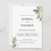 Invitation Eucalyptus rustique Verdure Mariage de respiration (Devant)
