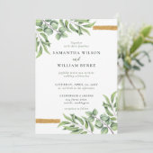 Invitation Eucalyptus rustique Verdure Mariage succulent (Debout devant)