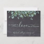 Invitation Eucalyptus Rustique Veux-Tu Nous Marier Officiant (Devant)