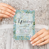 Invitation Eucalyptus rustique violet et Turquoise Mariage fl