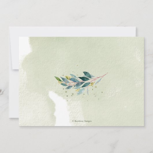 Invitation Eucalyptus rustiques, Dîner de répétition de gomme (Dos)