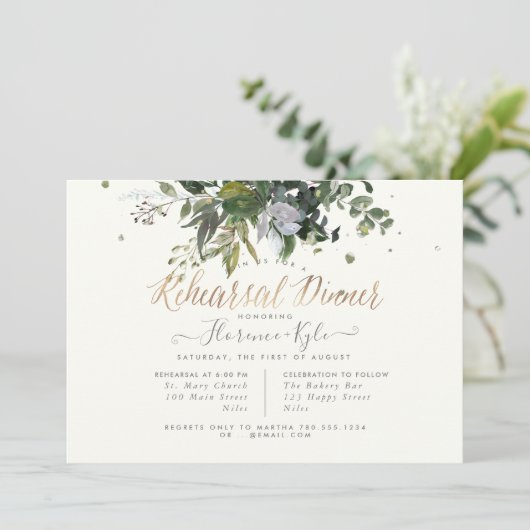 Invitation Eucalyptus rustiques, Dîner de répétition de gomme (Debout devant)