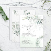 Invitation Eucalyptus Sage Botanique Chaque année Anniversair