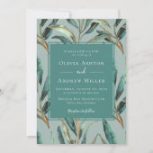 Invitation Eucalyptus Sage Green Gold Mariage élégant (Devant)