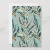 Invitation Eucalyptus Sage Green Gold Mariage élégant (Dos)