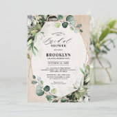 Invitation Eucalyptus Sage Greenery Fête des mariées géométri (Debout devant)