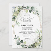 Invitation Eucalyptus Sage Greenery Fête des mariées géométri (Devant)