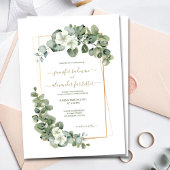 Invitation Eucalyptus Sage Vert Aquarelle Verdure Mariage