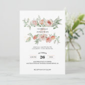 Invitation Eucalyptus Sage Vert automne Mariage floral (Debout devant)