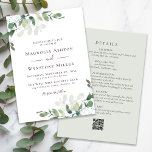 Invitation Eucalyptus Sage Vert tout en un Mariage<br><div class="desc">Amusez-vous dans une ambiance romantique pour votre mariage avec ce design moderne avec des feuilles d'eucalyptus aquarelle. Vous pouvez ajouter plus d'informations sur votre mariage à l'arrière de l'invitation,  et il y a un code QR pour diriger les invités vers votre site Web mariage vers RSVP.</div>