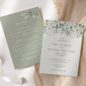 Invitation Eucalyptus Sage Vert tout en un Mariage