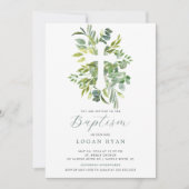Invitation Eucalyptus Serenity Baptism (Devant)