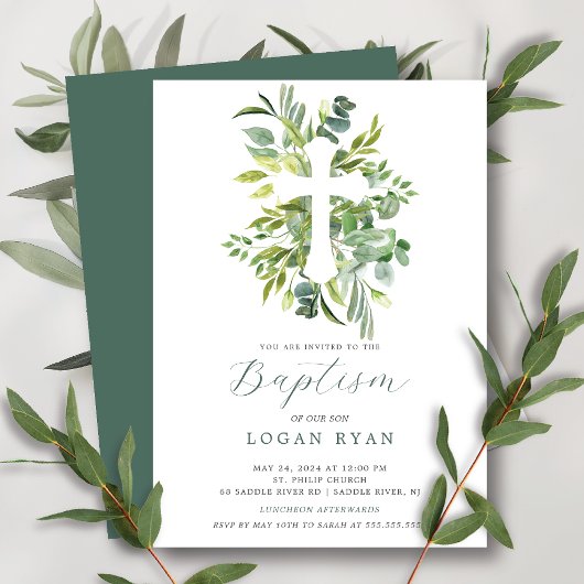 Invitation Eucalyptus Serenity Baptism