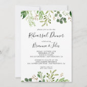 Invitation Eucalyptus Simple Brown Dîner de répétition floral (Devant)