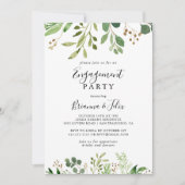 Invitation Eucalyptus Simple Brown Floral Engagement Party (Devant)