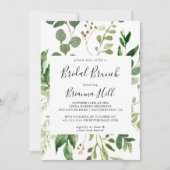 Invitation Eucalyptus Simple Fête des mariées de brunch nupti (Devant)