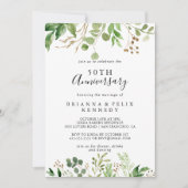 Invitation Eucalyptus Simple Floral 50e anniversaire de maria (Devant)
