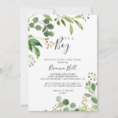 Invitation Eucalyptus Simple Floral C'est un Baby shower garç (Devant)