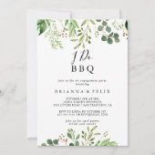Invitation Eucalyptus Simple Floral I Do BBQ Engagement Party (Devant)