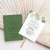 Invitation Eucalyptus Simple Floral Mariage avant et arrière