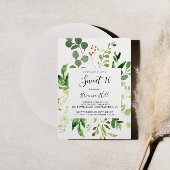 Invitation Eucalyptus Simple Floral Sweet 16 Anniversaire