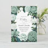 Invitation Eucalyptus Soft, Mint Frost & Snowdrop Wedding (Debout devant)