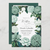 Invitation Eucalyptus Soft, Mint Frost & Snowdrop Wedding (Devant / Derrière)