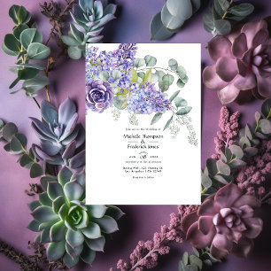 Invitation Eucalyptus Succulents Code QR RSVP Mariage