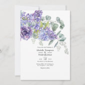 Invitation Eucalyptus Succulents QR Code RSVP Mariage (Devant)