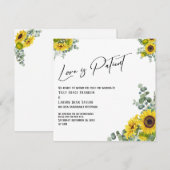 Invitation Eucalyptus Sunflower Love is Patient Delay Card (Devant / Derrière)