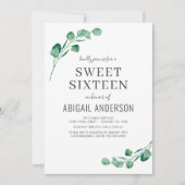 Invitation Eucalyptus Sweet sixteen de verdure (Devant)