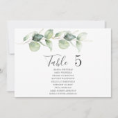 Invitation Eucalyptus Tableau Numéro 5 Siège Mariage (Devant)