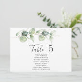 Invitation Eucalyptus Tableau Numéro 5 Siège Mariage (Debout devant)