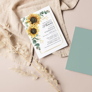 Invitation Eucalyptus tournesol Fête des mariées de verdure f