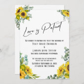 Invitation Eucalyptus Tournesol L'amour est Patient Faire-par (Devant / Derrière)