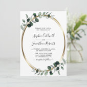 Invitation Eucalyptus tout en un code QR Mariage RSVP (Debout devant)
