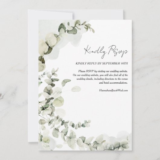 Invitation Eucalyptus tout en un Mariage RSVP (Dos)