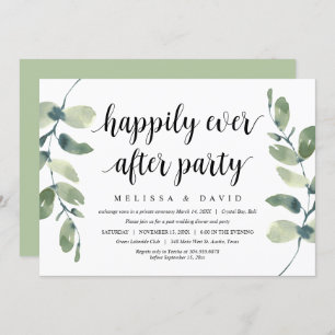 Invitation Eucalyptus verdoyant, Elopement Mariage moderne