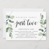 Invitation Eucalyptus verdoyant, Encre noire, Elopement Maria (Devant)