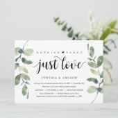 Invitation Eucalyptus verdoyant, Encre noire, Elopement Maria (Debout devant)