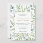 Invitation Eucalyptus verdoyant Lumière Sage Mariage Invita (Devant)