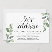 Invitation Eucalyptus verdoyant, Parti Elopement Mariage (Devant)