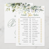 Invitation Eucalyptus Verdoyante Plairait-Elle À Un Jeu De Ma (Devant / Derrière)