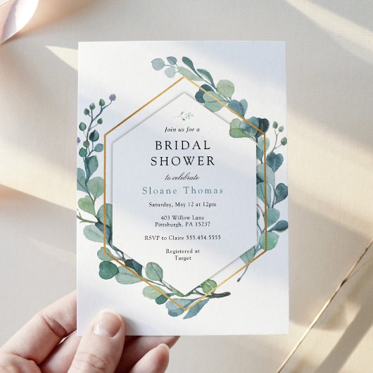 Invitation Eucalyptus Verdure Amour dans la Fête des mariées